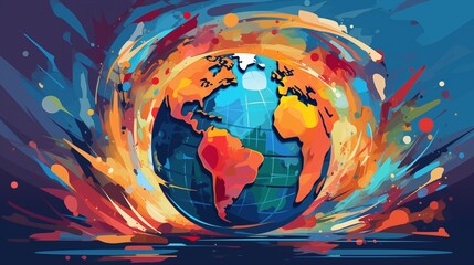 Leinwandbilder - abstract globe, earth abstract wallpaper. 3d globe background