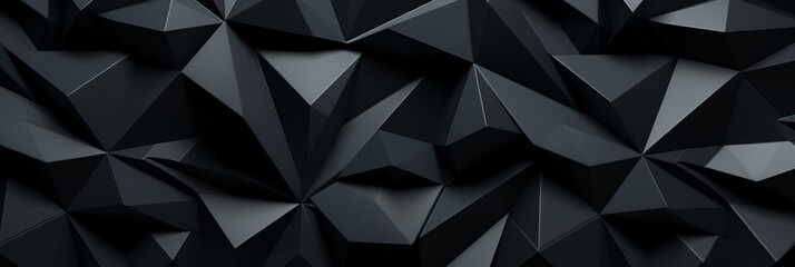 Wall Mural - Black stone 3d wall background. Dark brutal wallpaper