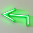 Neon Green Arrow Illuminating the white Wall - Directional Signage