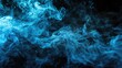 Blue coloured smoke abstract lighting on a black background. Background from the smoke of vape