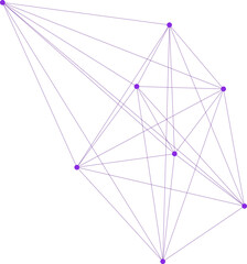 An abstract transparent node network connection design element.