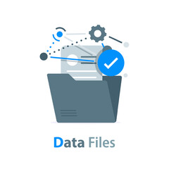 Fototapete - Documents from computer folder, business archive. Files, work papers, financial reports, accounting data, finance statistics information concept