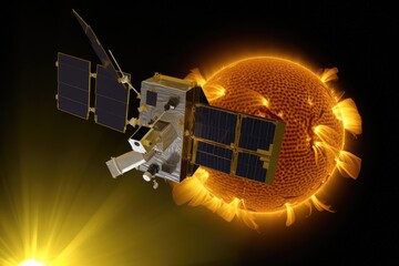 Wall Mural - Solar and Heliospheric Observatory SOHO in orbit 