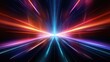 Abstract background Neon rays and glowing lines motion illustration. Generate AI image
