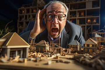 Poster - A real estate developer obtaining liability insurance for a construction project, highlighting the risk management practices in the construction industry.  Generative Ai.