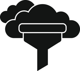 Poster - Cloud data funnel icon simple vector. Work idea. Creative input