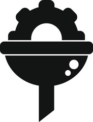Poster - Gear funnel content filter icon simple vector. Flow process. Kit time safety