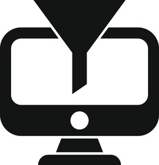 Poster - Funnel content filter computer icon simple vector. Clever flow. Computer data