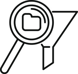 Poster - Search folder data icon outline vector. Work idea. Flow tunnel