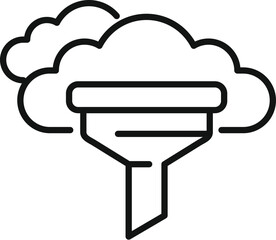 Poster - Cloud data funnel icon outline vector. Work idea. Creative input