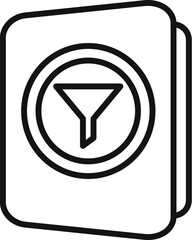 Poster - Data filter folder icon outline vector. Conversion flow. Time media lead