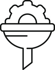 Poster - Gear funnel content filter icon outline vector. Flow process. Kit time safety