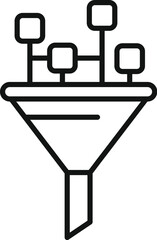 Poster - digital funnel content icon outline vector. filter internet. web source media