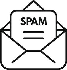 Poster - Spam media filter icon outline vector. Cloud process. Creative data input