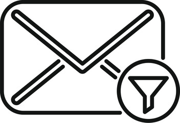 Poster - Mail funnel data icon outline vector. Flow tunnel. Media time