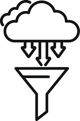 Poster - Data flow funnel icon outline vector. Security dark tunnel. Data server