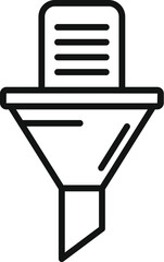 Poster - Funnel data file icon outline vector. Content filter. Clever strain