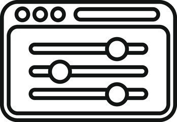 Poster - web content filter icon outline vector. cloud process. manage time media