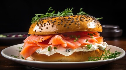 Poster - sandwich with salmon and caviar