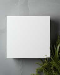 Wall Mural - A blank white canvas for painting on a grey background. Generative AI.