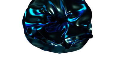 Poster - Oceanic Elegance: Abstract 3D Blue Wave Illustration for Calming Visuals