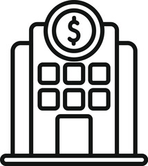 Wall Mural - Financial support bank icon outline vector. Money help. Pay federal budget