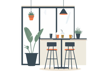 Wall Mural - coffee shop isolated vector style