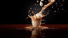 Coffee and milk Irish cream studio food photography