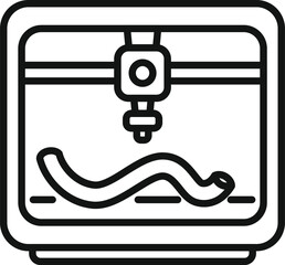Poster - 3d printer icon outline vector. Bioprinting organ. Machine science future