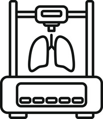 Poster - Organ printer bioprinting icon outline vector. Organ monitor. Cellular future
