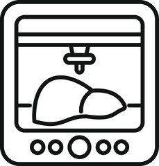 Poster - Liver printing box icon outline vector. Medical bio science. Future dna