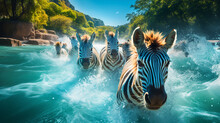 Zebra Crossing The Water