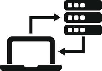 Poster - Internet laptop provider icon simple vector. Dark storage library. Admin online
