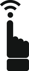 Poster - Touch finger wifi point icon simple vector. Internet provider. Router storage