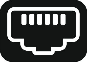 Poster - Lan port icon simple vector. Internet provider service. Home fast connect
