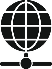 Poster - Digital data global connection icon simple vector. Dark storage. Cloud online lock