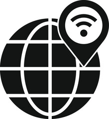 Poster - Global data digital icon simple vector. Internet provider. Processor tech