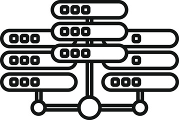 Poster - Server data internet icon outline vector. Local city provider. Digital network