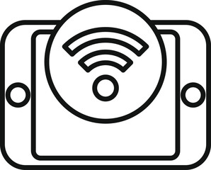 Poster - wifi tablet internet icon outline vector. storage cloud. server phone online