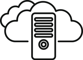 Poster - Computer cloud data icon outline vector. Storage cloud. Server data internet