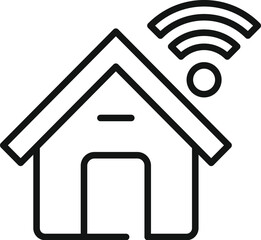 Poster - Information cloud internet home icon outline vector. Admin online. Digital network