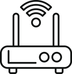 Poster - Wifi router icon outline vector. Storage cloud tech. Digital internet data