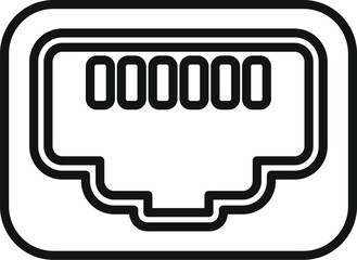 Poster - Lan port icon outline vector. Internet provider service. Home fast connect