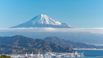 Wall Mural - 日本平から望む冬の富士山　タイムラプス