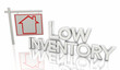 Low Inventory Housing Shortage Home For Sale Sign Buy House 3d Illustration