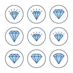 Wall Mural - Diamond icon vector. diamond gems sign and symbol