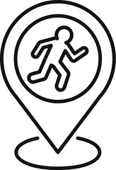 Poster - Runner app location icon outline vector. Smart watch. Sport health gym