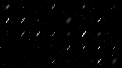 Poster - Template animation of evenly spaced sex toy symbols of different sizes and opacity. Animation of transparency and size. Seamless looped 4k animation on black background with stars