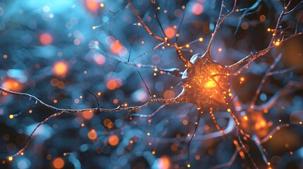 Canvas Print - synapses neurons firing off inside brain. (generative ai).