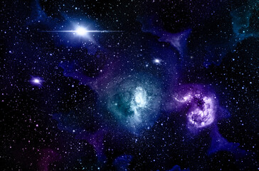 Wall Mural - a space of the galaxy ,atmosphere with stars at dark background
